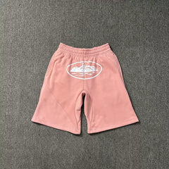 Corteiz Alcatraz Island Graphic Heavyweight Shorts pink