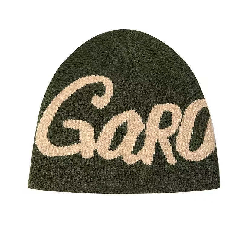 Garo Streetwear Knitted Beanie - Army Green & Beige