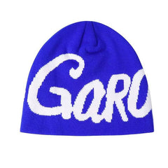 Garo Streetwear Knitted Beanie - Royal Blue & White