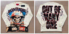 Godspeed "Out of Many, One" Racing Skull Beige Long Sleeve Tee